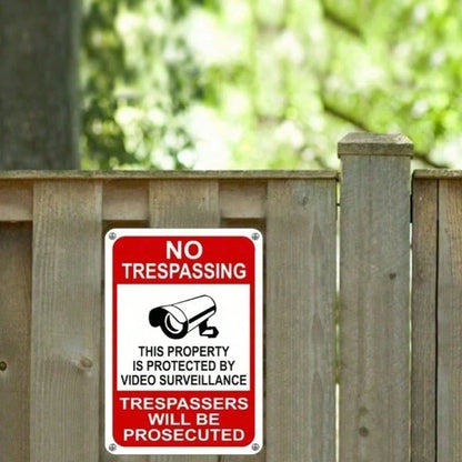 Metal Video Surveillance Warning Sign For Indoor Outdoor Home Office Security - view 4