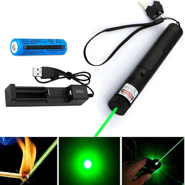 1MW Starker Grüner Laserpointer Outdoor-Lazer-Taschenlampe USB Wiederaufladbar - view 4