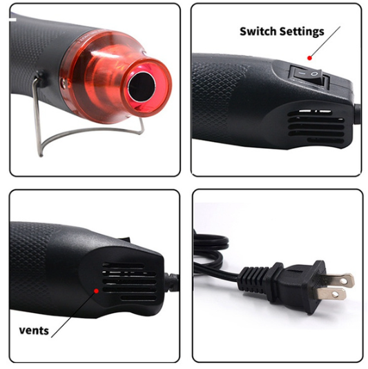 Mini Heat Gun DIY Electric Nozzles Tool Hot Air Gun Embossing Drying Paint USA - view 5