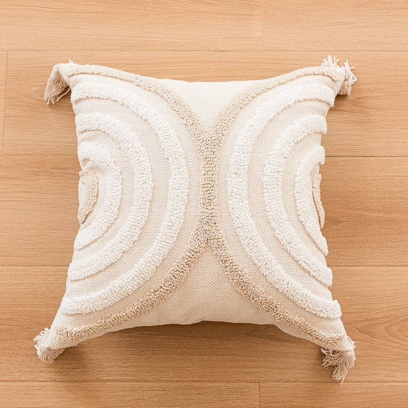 Simple Sofa With Tassel Cushion And Throw Pillow Covers - view 9