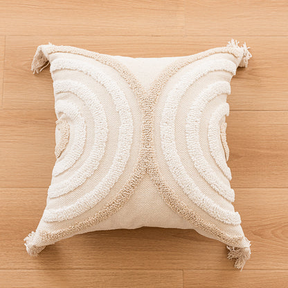 Simple Sofa With Tassel Cushion And Throw Pillow Covers - view 9