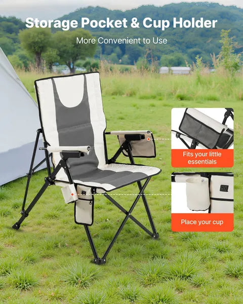 VEVOR Heated Camping Chair, 3 Heat Settings, High Back Folding Camping Chair, Supports 260lbs - view 9