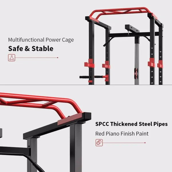 Power Cage Squat Rack Stands Gym Equipment 1000-Pound Capacity Exercise Olympic - view 9