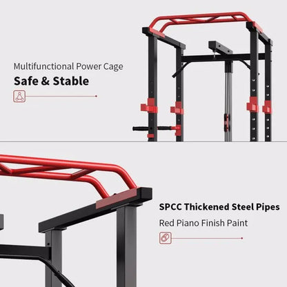 Power Cage Squat Rack Stands Gym Equipment 1000-Pound Capacity Exercise Olympic - view 9
