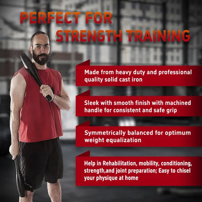 20LB Indian Club, Exercise Bat, Iron Club Bell For Strength Training And Muscle Rehabilitation - view 5