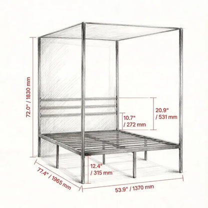 Canopy Bed Frame Only Bed Frame - view 3