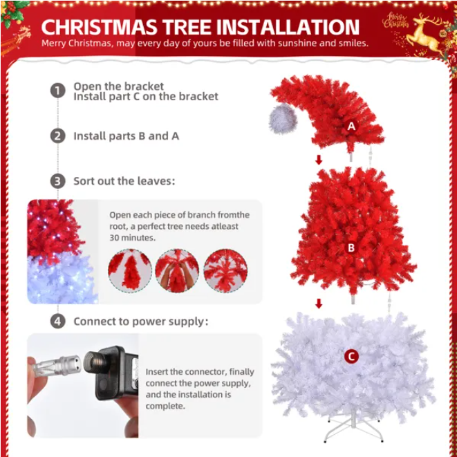 6 FT Santa Hat Style Pre-lit Christmas Tree - view 4