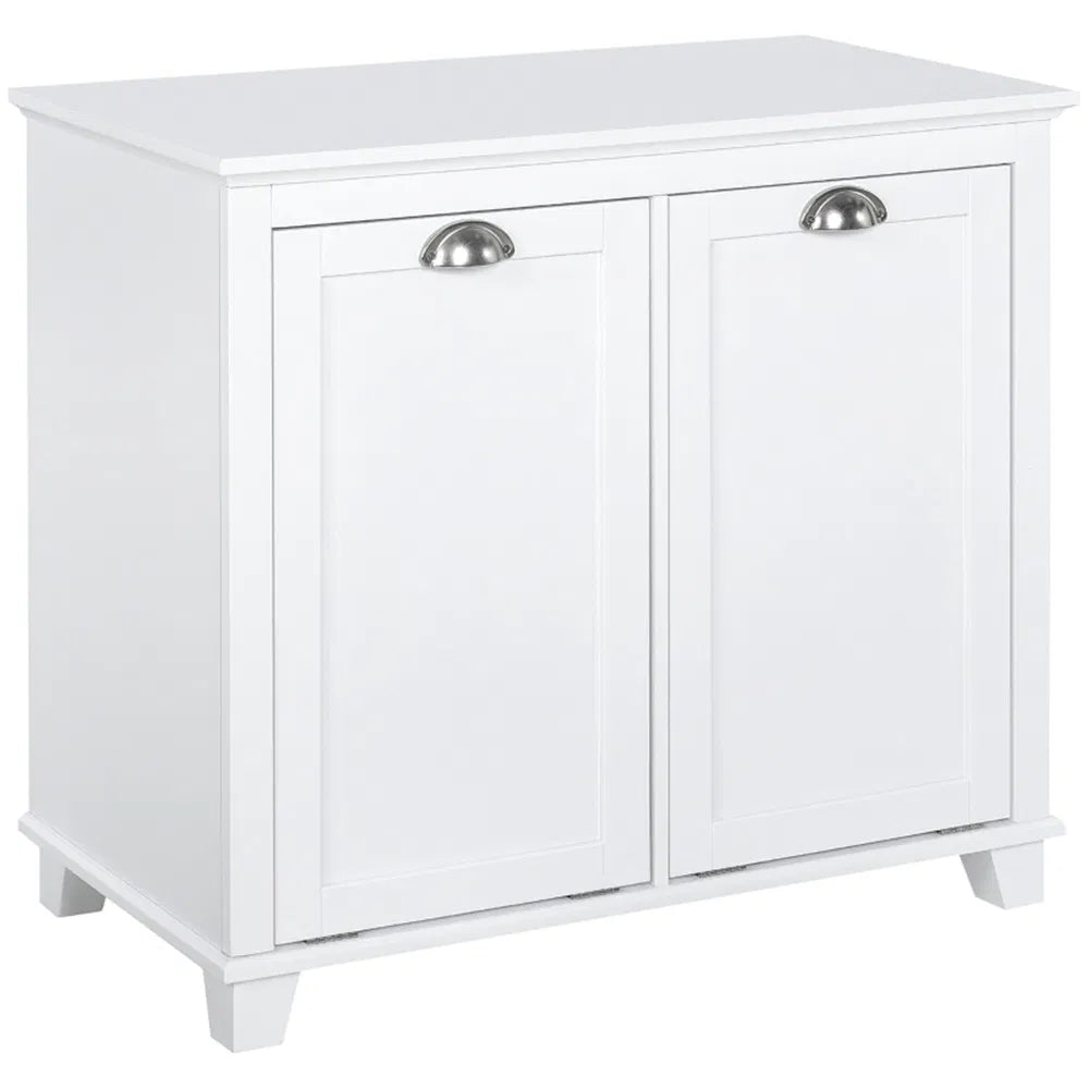 Tilt-Out Laundry Sorter Cabinet, Bathroom Storage Organizer white-AS - view 7