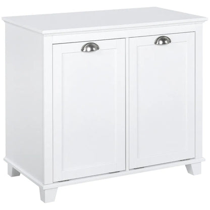Tilt-Out Laundry Sorter Cabinet, Bathroom Storage Organizer white-AS - view 7