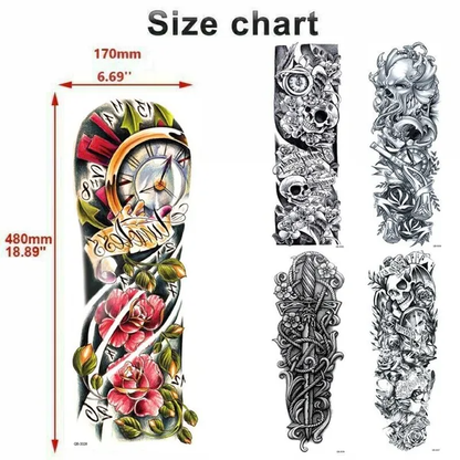 5Pcs Large Temporary Body Art Arm Tattoo Sticker Sleeve Man Women Waterproof USA - view 5