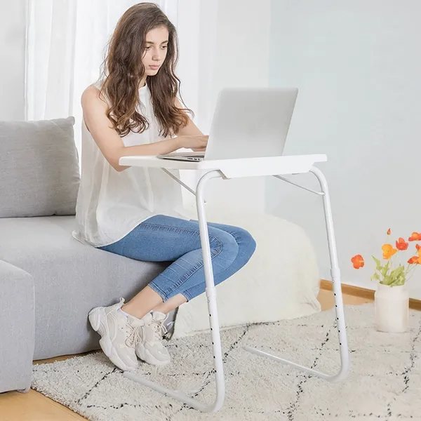 Foldable Tray Table Portable Sofa TV Tray 6 Heights 3 Angles Laptop Desk Adjustable Eating Dinner Coffee - view 3