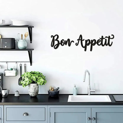 2pc Bon Appetit Wall Décor Bon Appetit Metal Wall Sign Farmhouse Kitchen Wall Art Living Room Bedroom Study Porch Decor - view 4