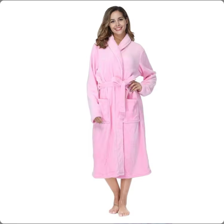 Local Stock Plush Oversize Winter Soft Warm Long Flannel Bathrobe With Hooded Women Thick Night Fleece Bath Robes - view 8