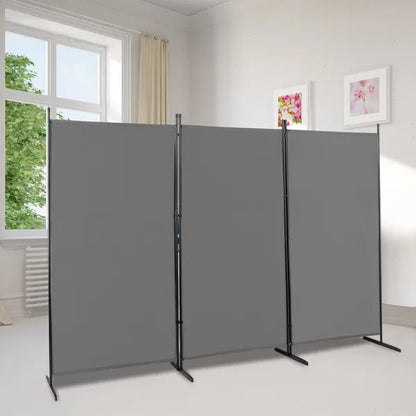 6FT Trifold 160g Polyester Cloth Plastic Foot Carbon Steel Frame Foldable Screen Gray - view 8