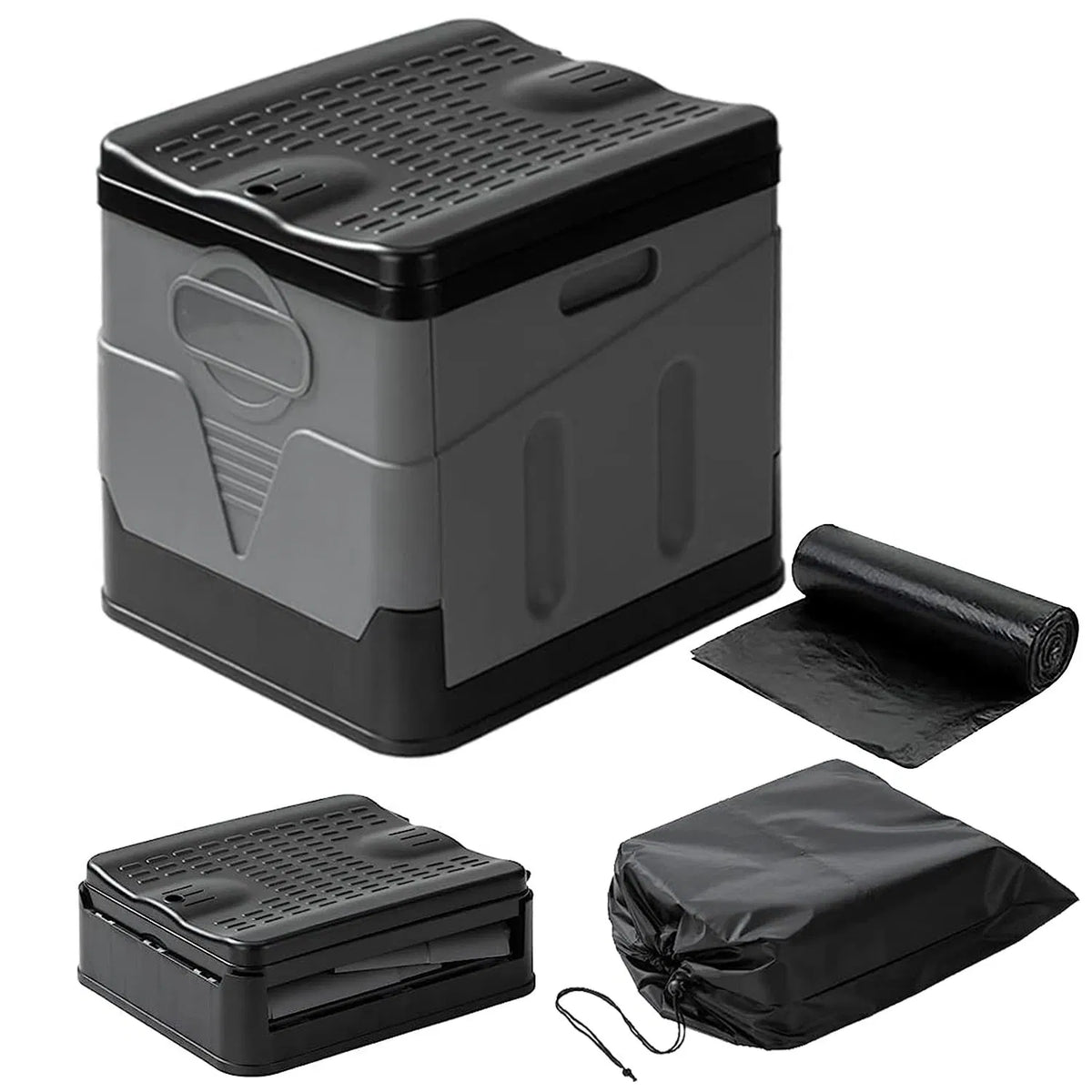 Portable Toilet with Carry Bag Foldable Emergency Toilet with Lid Trash Bags Camping Toilet Foldable Toilet for Car - view 9