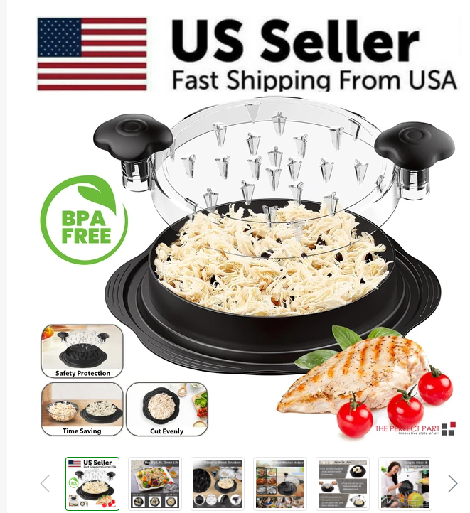 Large Chicken Shredder Tool Twist Meat Shredding Grinder Handles Non-Slip No BPA - view 3