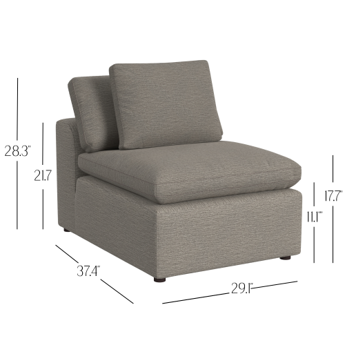York Modular Armless Chair - view 8
