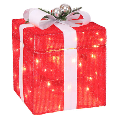 12in Motorized Pop-up Gift Box With Santa, Outdoor Christmas Decorations With Motor & 60 LED Lights - view 2