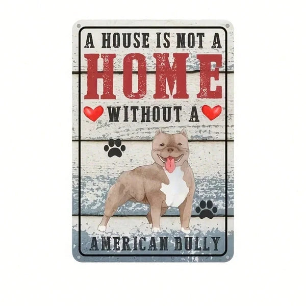 1pc Retro American Bulldog Metal Wall Sign, Waterproof Rustproof Dog Lover Home Decor - view 3