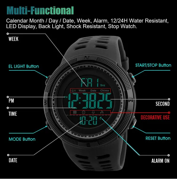 SKMEI Men's Digital Army Military Sport Quartz Analog Chrono Waterproof Watch US - view 6