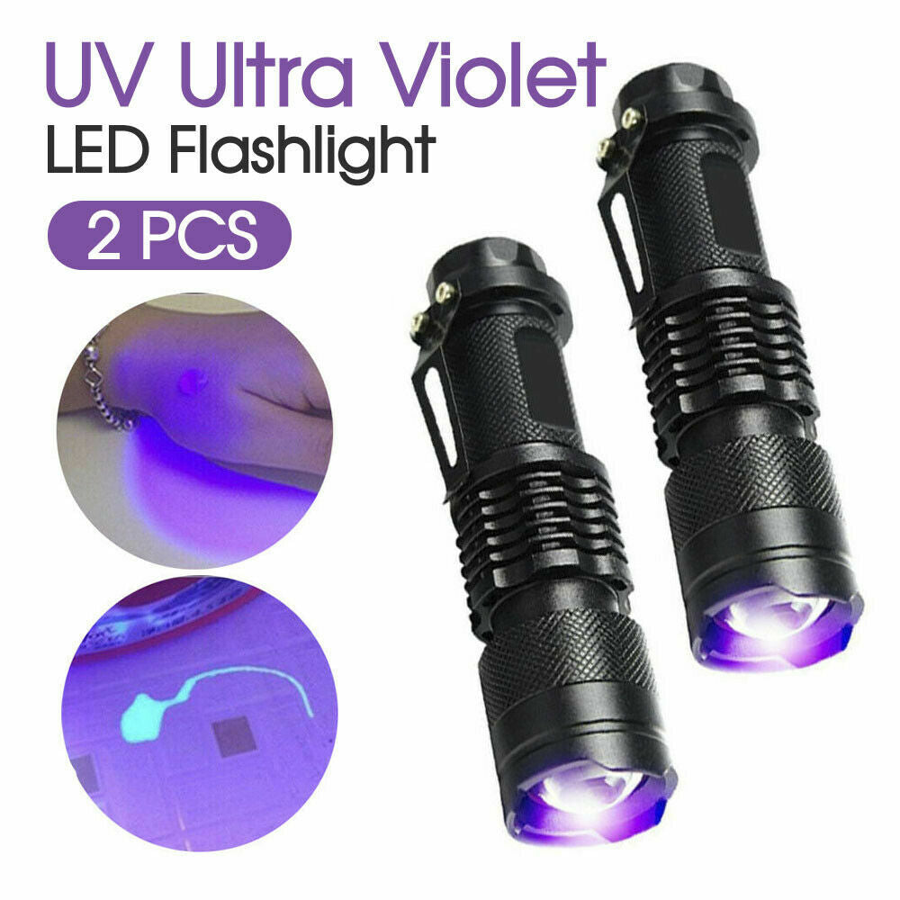 2 Pack UV Flashlight LED Handheld Blacklight Ultra Violet Flashlight 395nm Mini Light Inspection Lamp Torch Detector - view 4