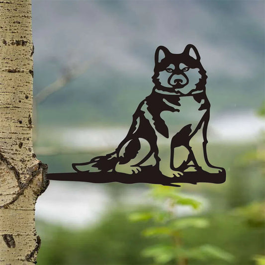 Rustic Farmhouse Iron Dog Cat Silhouette Wall Art Indoor Outdoor Decor