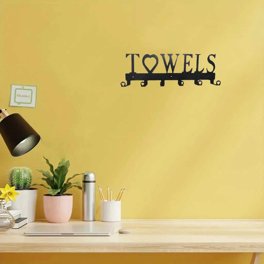 1pc Premium Metal Wall - Mounted Towel Hook - Space - Saving 6 - Hook Storage. The Simple Punch Installation Fits - view 3