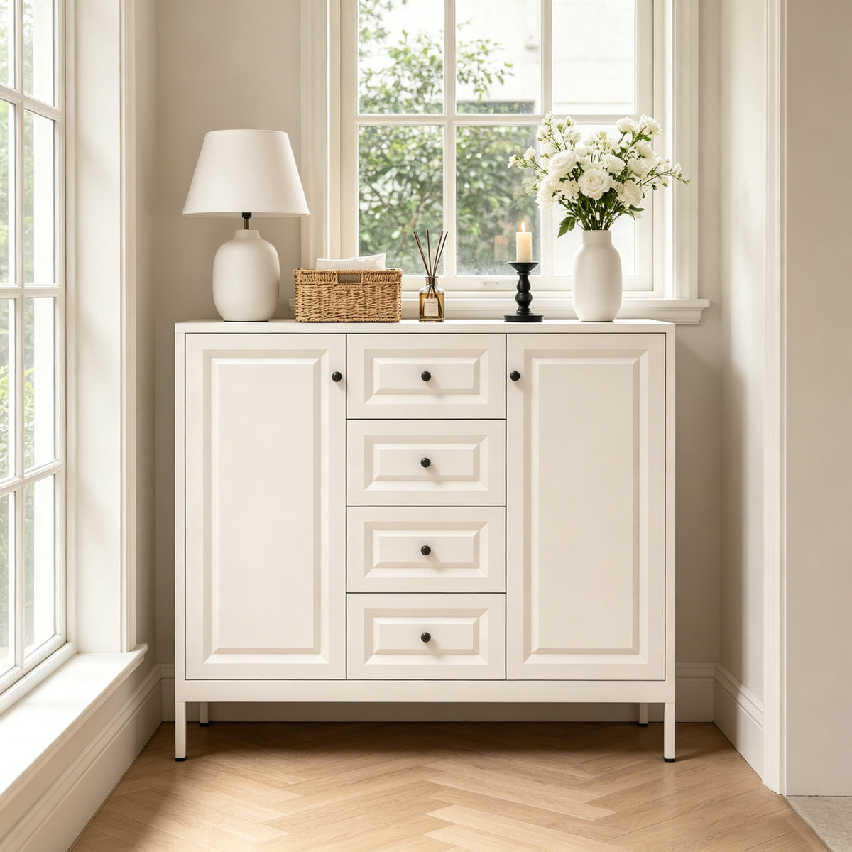 40.16'' Storage Sideboard Buffet Cabinet, Freestanding Accent Cabinet With 4 Drawers & 2 Doors - view 2