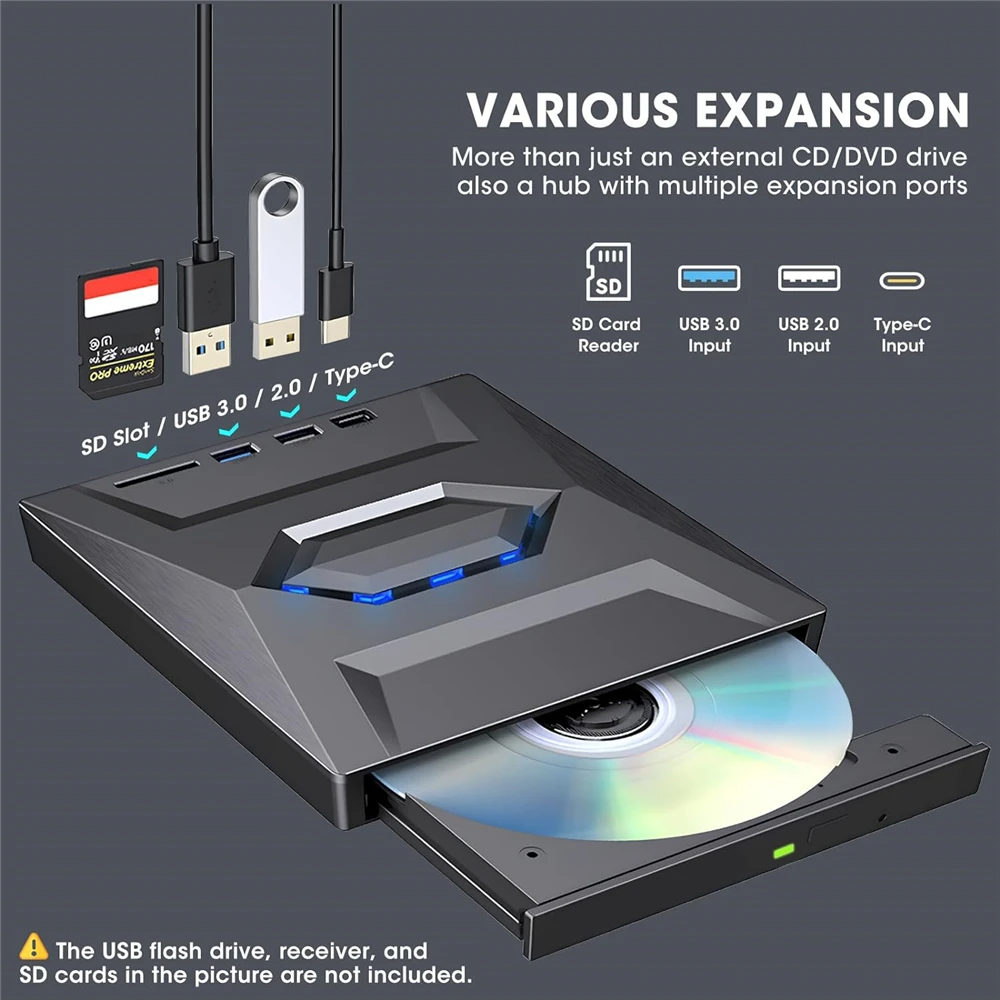 Grabadora externa de CD/DVD USB 3.0