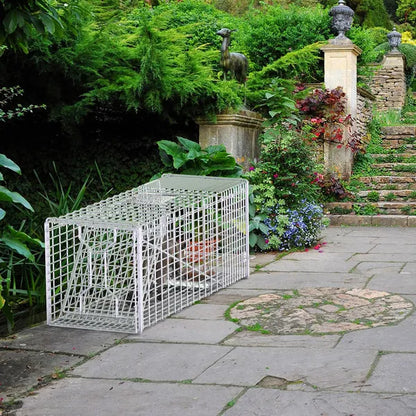 Live Animal Trap Cage 37x14x15in Folding Catch And Release Humane Cat Trap Galvanized Iron For Raccoons Foxes Coyotes - view 2
