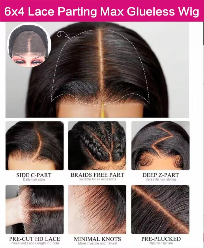 4x6 Lace Front Human Hair Wig, Straight, Natural Color, Density - view 6