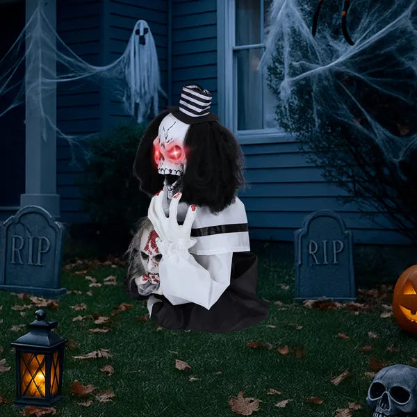 1.8ft Halloween Decoration Scary Clown, Sound-Actived Party Decor With Creepy Sound - view 2