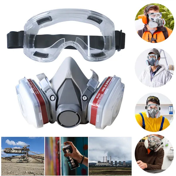 Gesicht Maske Atemschutz Mit Brillen Für Industrie Streichen Spritzen Schweißen - view 3
