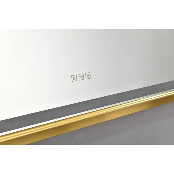 48x30 Inch LED Frontlit Bathroom Mirror with Metal Frame, Wall Mounted Vanity Mirror with Smart Touch Button, Anti-Fog - view 10