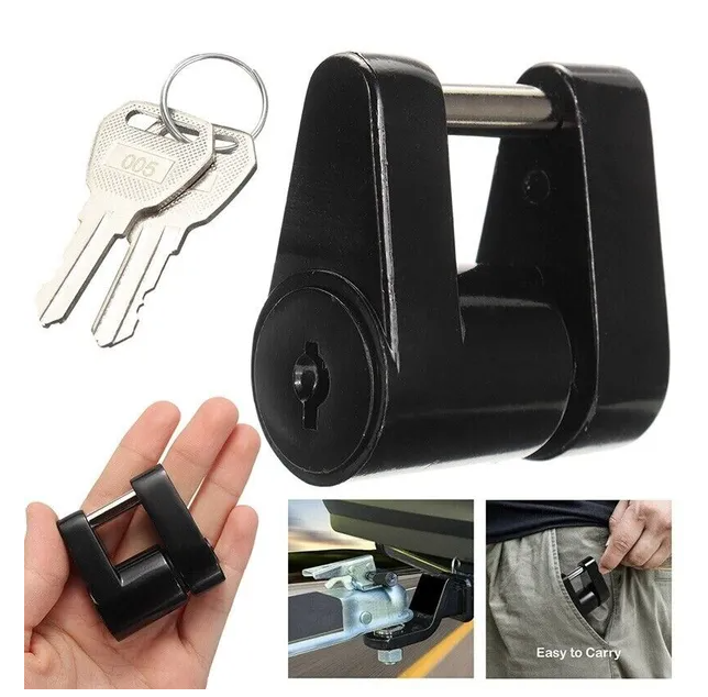 Trailer Hitch Coupler Lock Dia Span For Tow Boat RV Truck Car And 2 Keys - view 5