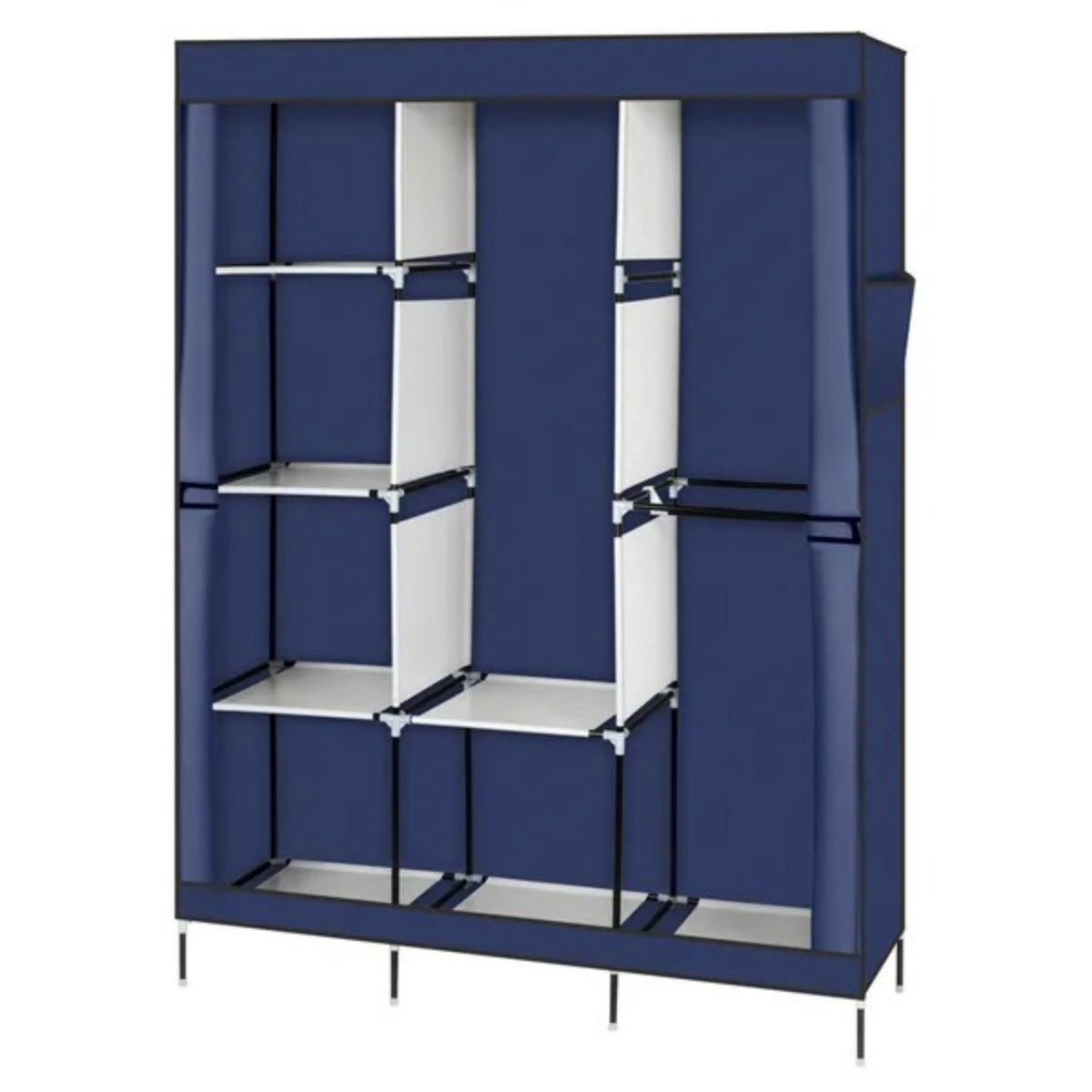 71 Portable Closet Wardrobe Clothes Rack Storage Organizer With Shelf Navy RT - view 3