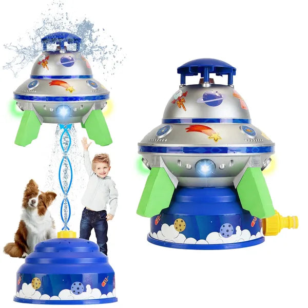 UFO Water Sprinkler Outdoor Summer Rocket Toy With Colorful LED Lights 360° Spinning 1.64FT To 6.56FT Adjustable Height - view 5