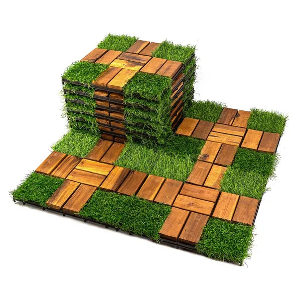 30PC 12inch*12inch High-quality Acacia Wood Modular Flooring, Model 057