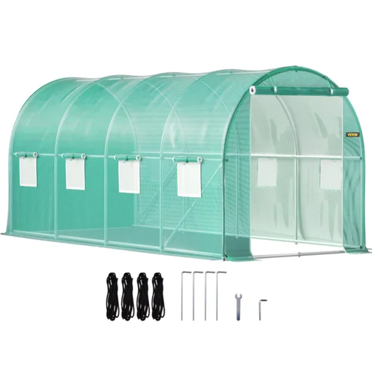 VEVOR Walk-in Tunnel Greenhouse, 14.8 X 6.6 X 6.6 Ft Portable Plant Hot House W Galvanized Steel Hoops, 1 Top Beam - view 6