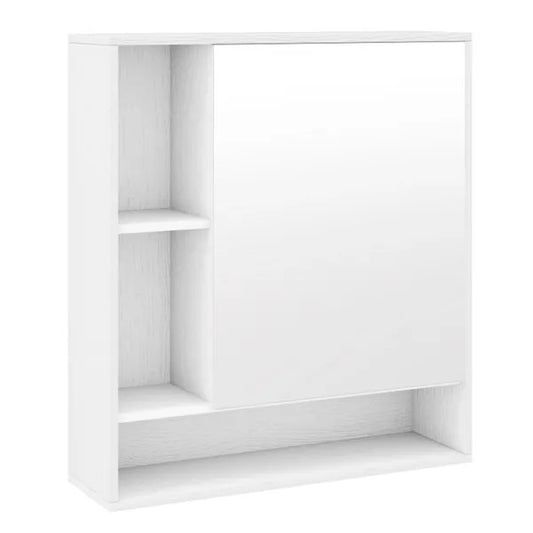 2 In 1 Mirrored Bathroom Wall Cabinet, Space-Saving Medicine Cabinet With Hidden Storage & Shelves - White - view 2