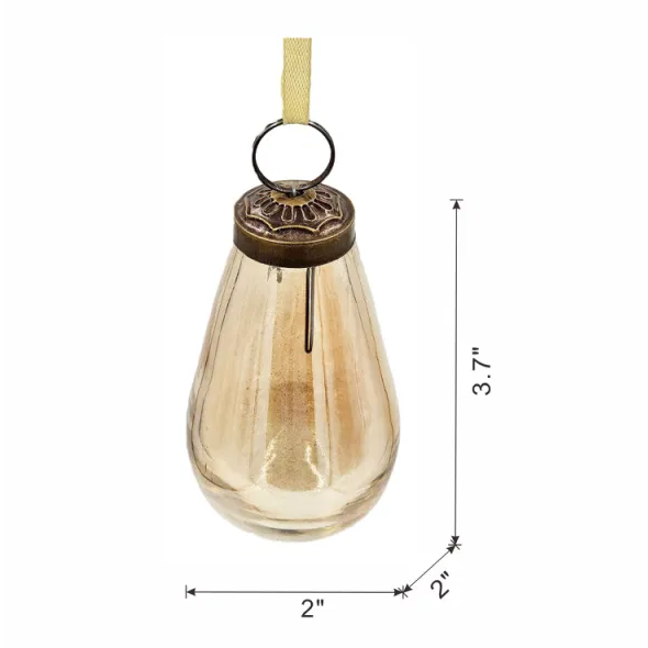2 X 2 X 3.7 Luster Tear Drop Ornament, Glass Decorative Hanging Christmas Tree Ornaments For Holiday Party Decorations - view 7