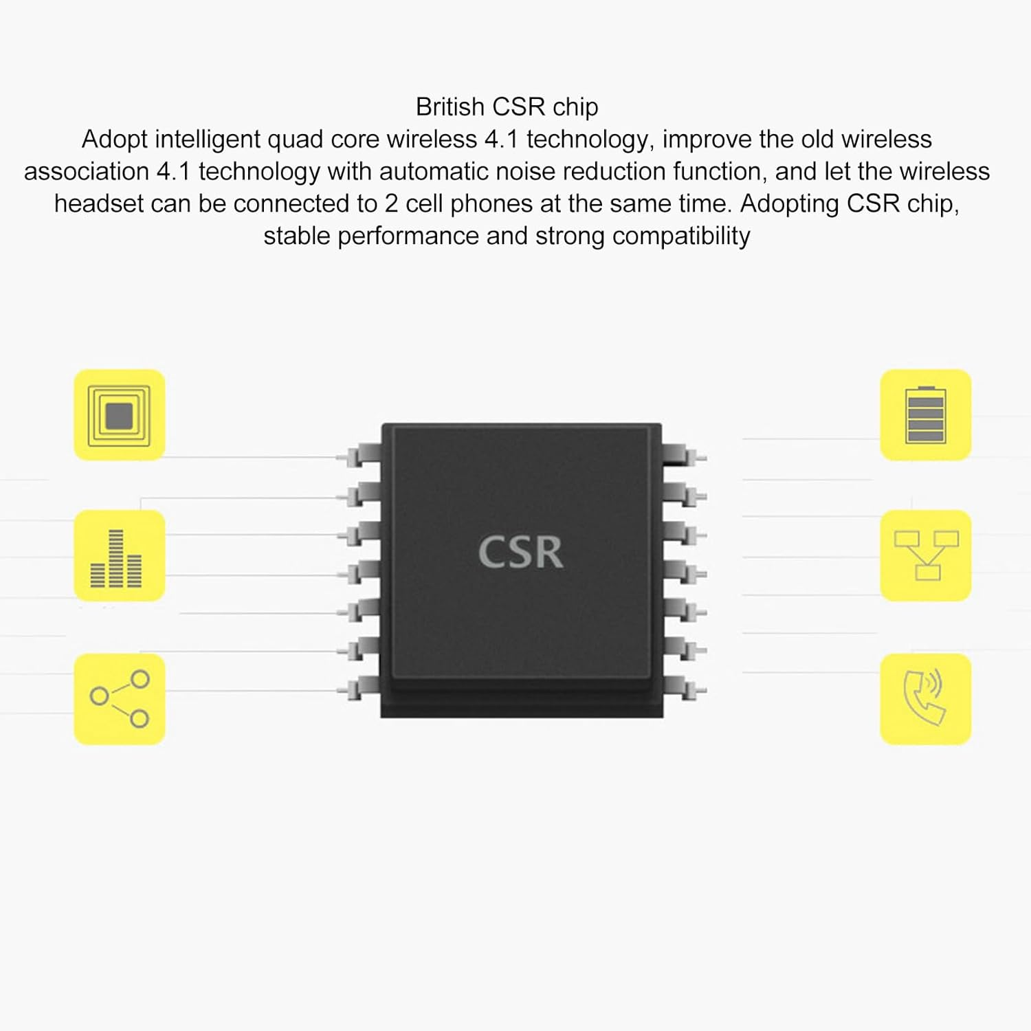 Audífono Bluetooth con cancelación de ruido
