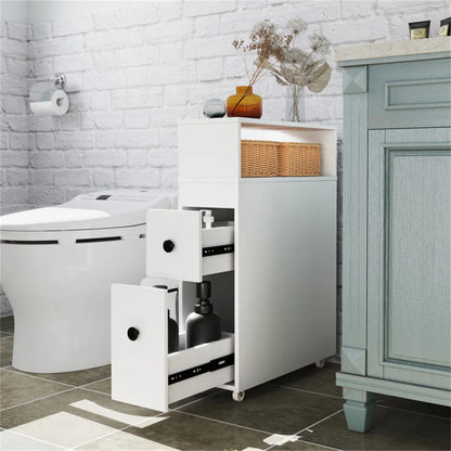 Slim White Bathroom Storage Cabinet (20" x7.5" x28.5") - Fits Tight Spaces (Tub-Toilet Gap) - view 8