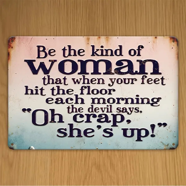 Sarcastic Retro Metal Tin Sign Creative Wall Decor Plaque Unique Decor For Women - view 5