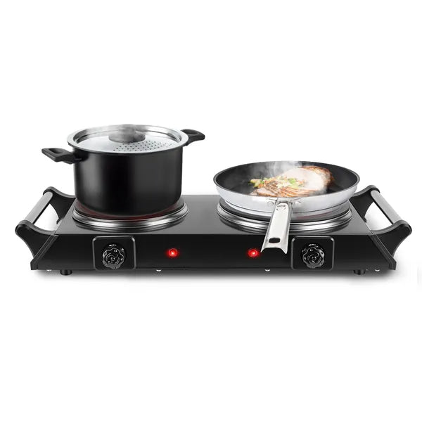 1800W Electric Double Burner Portable Heating Hot Plate Stove Countertop RV Hotplate With 5 Temperature Stepless - view 7