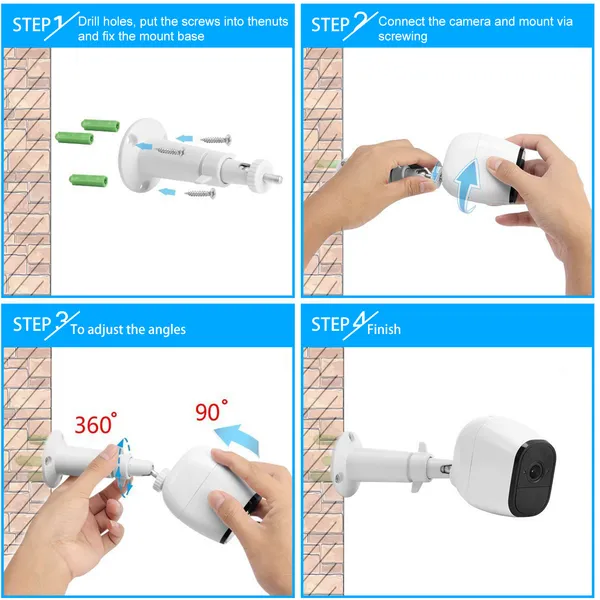 3 Packs Security Camera Wall Mount For Arlo 360 Degree - view 5