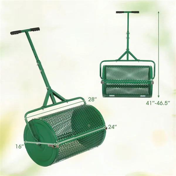 24" Lawn Topdressing Spreader With 0.75"×0.5" Mesh, Compost Spreader For Soil Sand Fertilizer Green - view 5