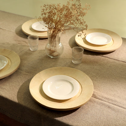 Handcrafted Wood Charger Plate Wooden Dinning Placemat Artisan Wood Tableware - view 7