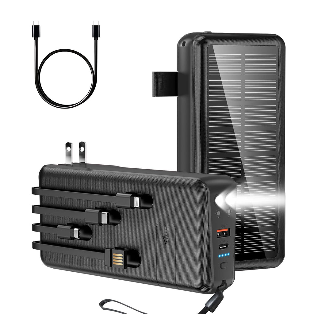 Power bank solar 50000mAh con cable integrado