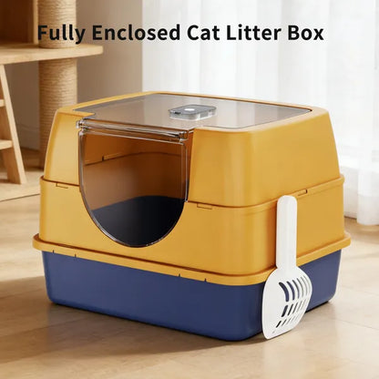 Enclosed Cat Litter Box, Orange - Odor-Locking, Spacious For Large Cats, A Must-Have For Cat Parents - view 3